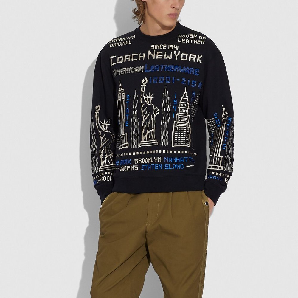 Coach Men's Cityscape Crewneck Sweatshirt Size XS